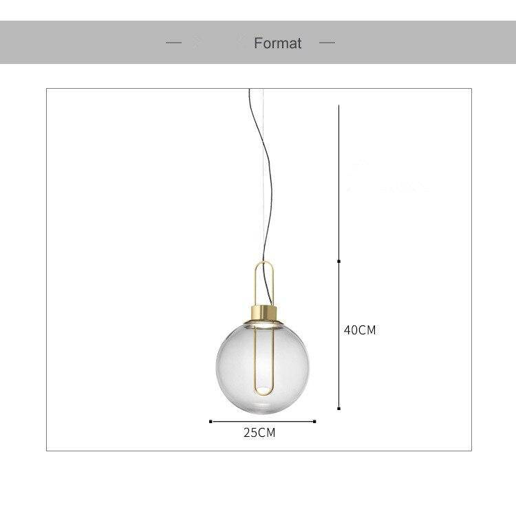 pendant light glass ball design and chrome base