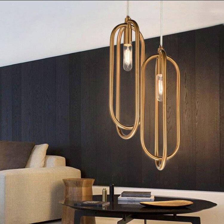 pendant light design double gold buckle Decoration