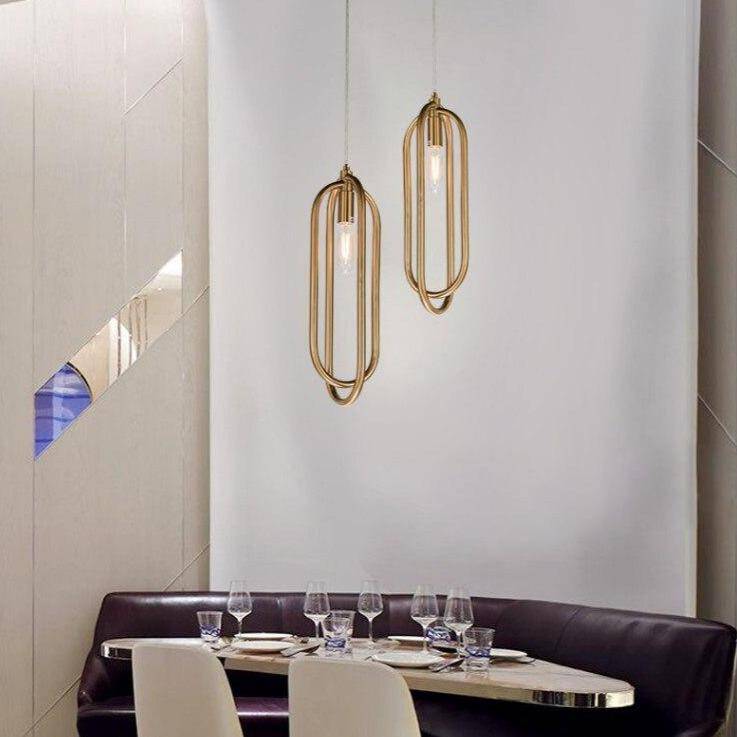 pendant light design double gold buckle Decoration