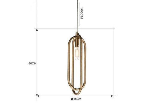 Suspension design double boucle dorée Decoration