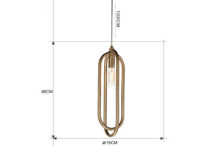 Suspension design double boucle dorée Decoration