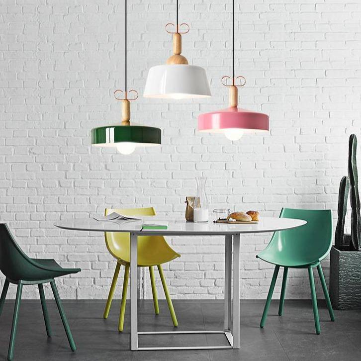 pendant light modern color and wooden rod