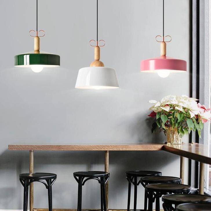 pendant light modern color and wooden rod