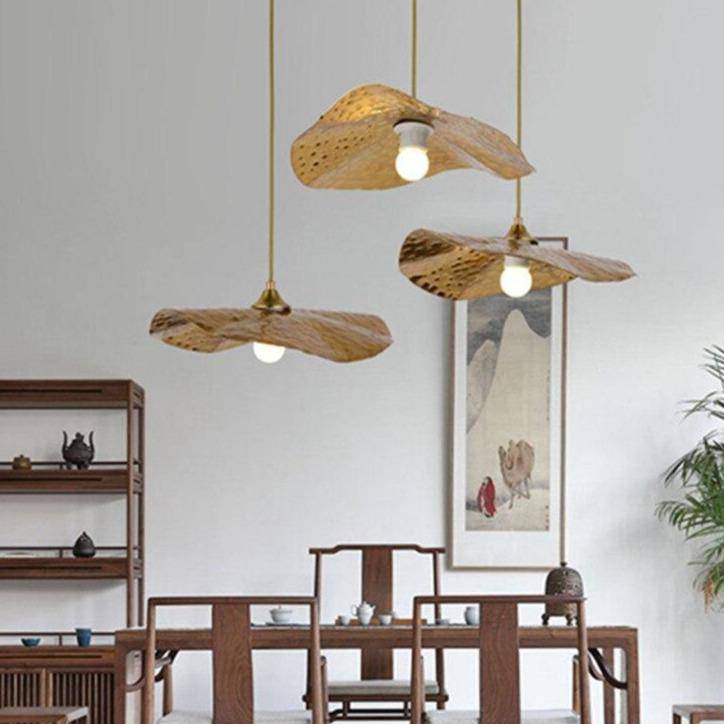 Lámpara de suspensión design hoja de loto estilo chino
