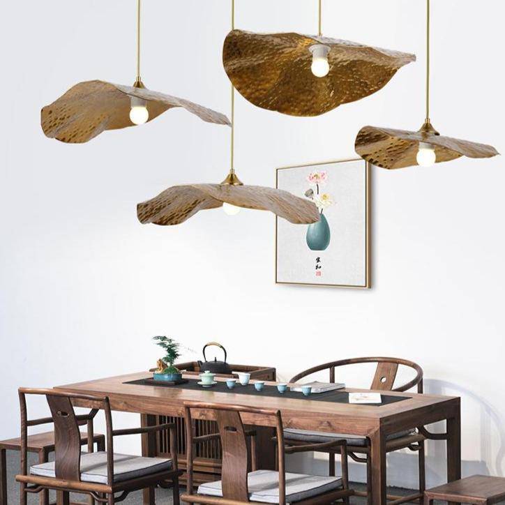 pendant light Chinese style lotus leaf design