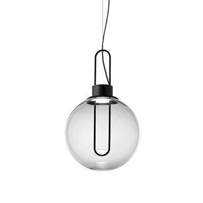 Suspension design boule de verre et socle chromé - vue 8 sur 10