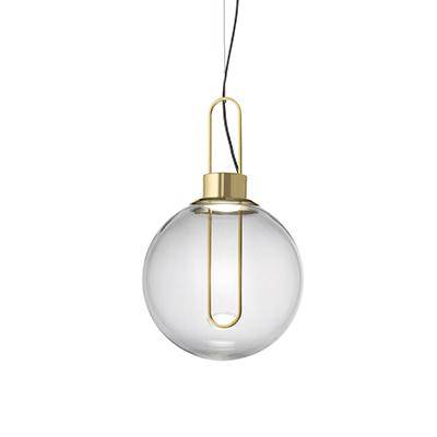 pendant light glass ball design and chrome base