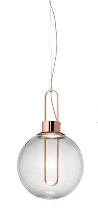 pendant light glass ball design and chrome base