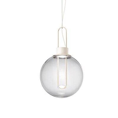 Suspension design boule de verre et socle chromé - vue 8 sur 10