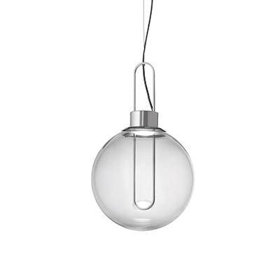 pendant light glass ball design and chrome base