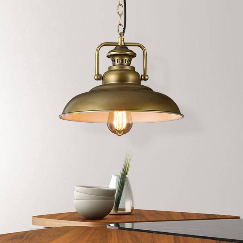 Lámpara de suspensión estilo de cobre industrial Edison chapado en oro