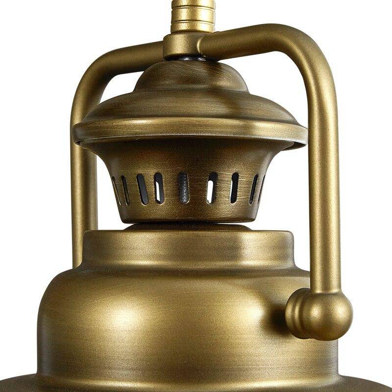Lámpara de suspensión estilo de cobre industrial Edison chapado en oro