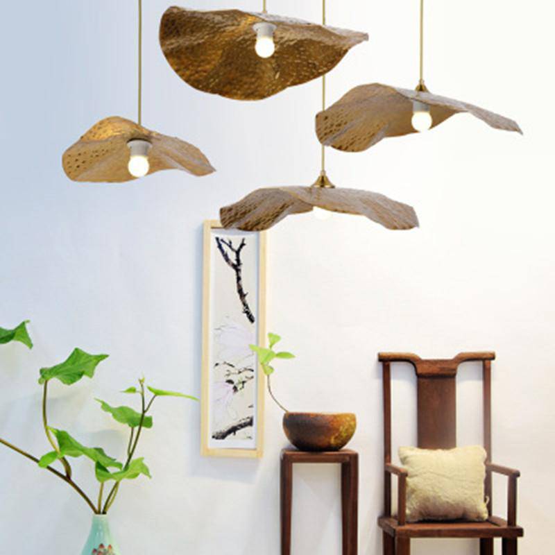 pendant light Chinese style lotus leaf design