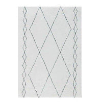 Tapis shaggy rectangle style berbère blanc à dessins Line B