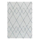 Tapis shaggy rectangle style berbère blanc à dessins Line A