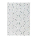 Tapis shaggy rectangle style berbère blanc à dessins Line C