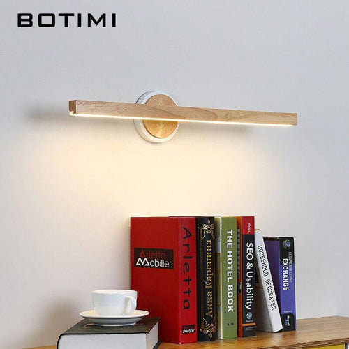 Applique moderne LED allongée en bois pour miroir style Sconce - vue 2 sur 5
