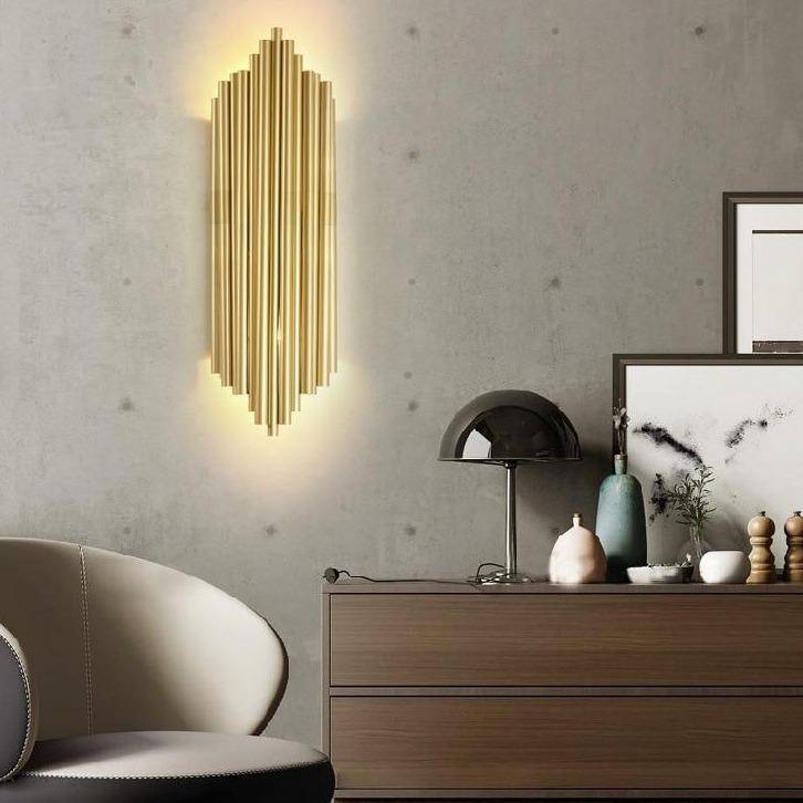 Applique murale design LED en métal doré style Shining - vue 3 sur 8