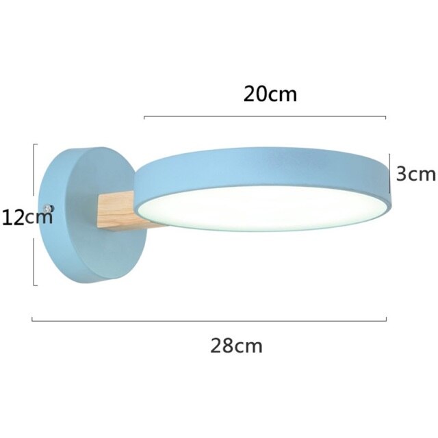 Applique murale scandinave LED circulaire et détails en bois Cesia - vue 11 sur 13
