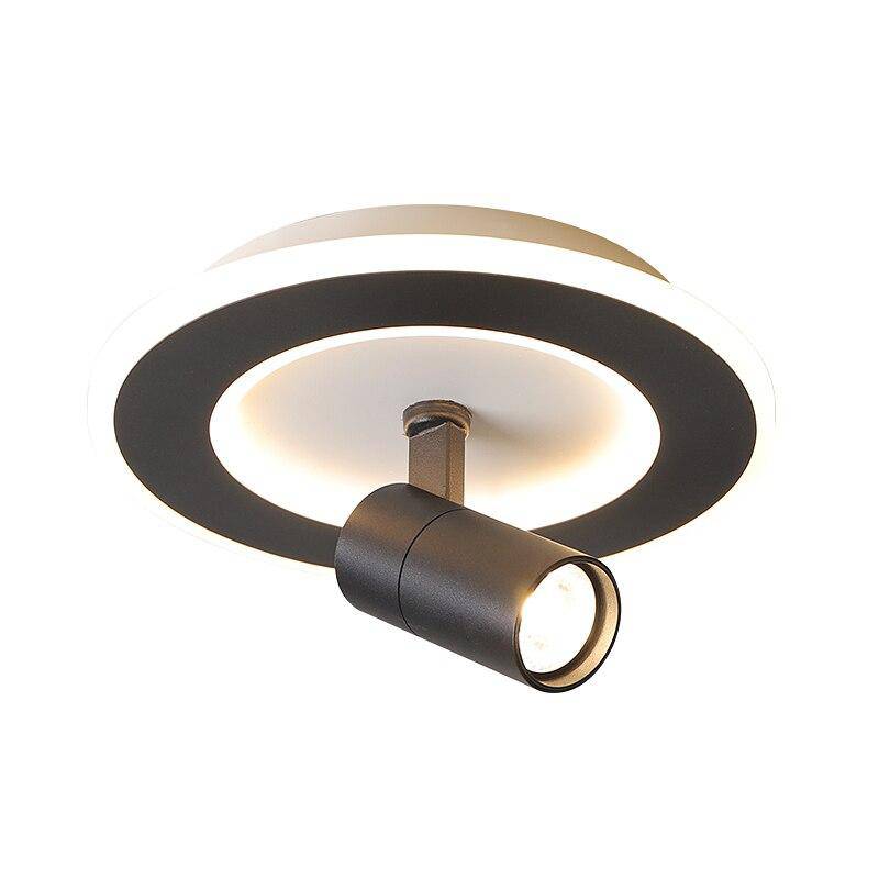 Plafón LED circular de metal negro Mosko