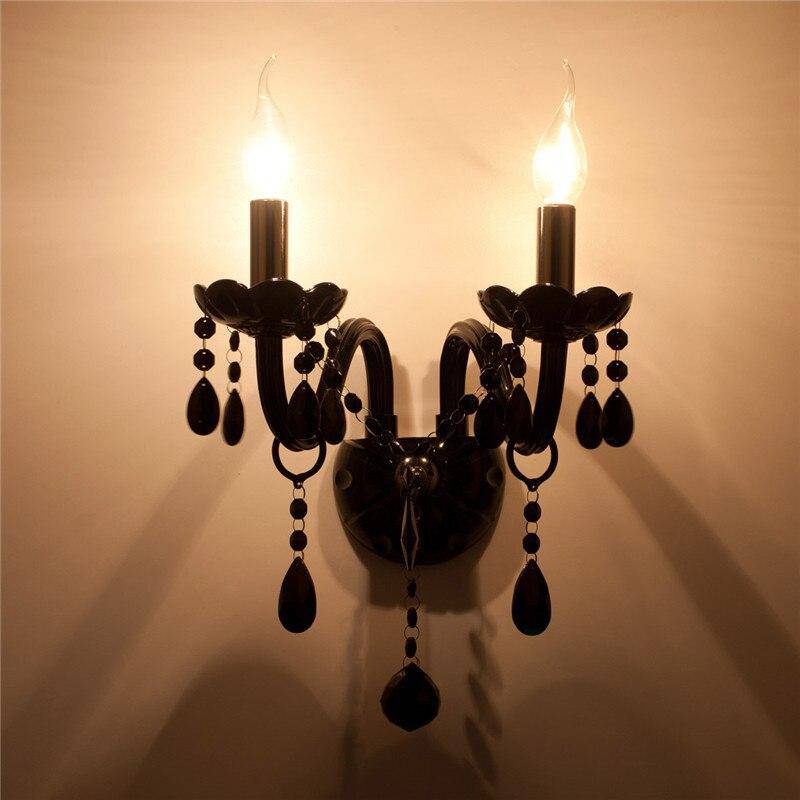 Applique murale rétro LED avec abat-jour en verre cristal Mosko