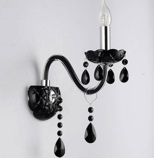 Applique murale rétro LED avec abat-jour en verre cristal Mosko