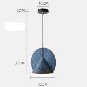 Suspension design cône dans un cercle en métal coloré LED - vue 9 sur 9