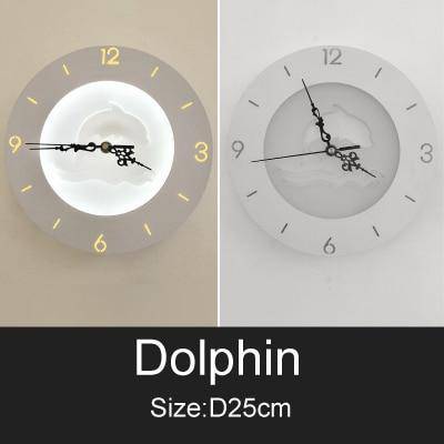 Horloge murale ronde style moderne aux motifs animaux 25cm - vue 7 sur 8