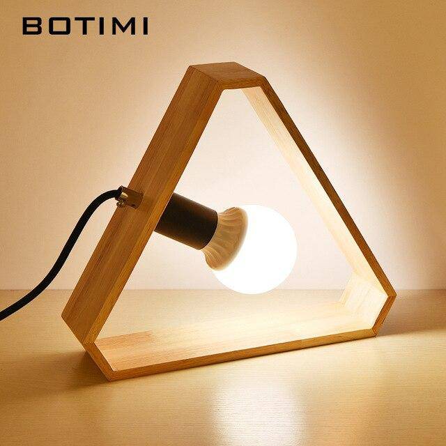 LED table lamp made of wood with geometric shapes Boti
