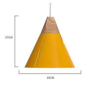 Suspension en bois et aluminum en forme de cone