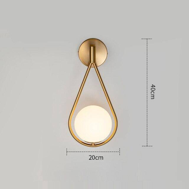 Lámpara de pared design LED oro con bola blanca Lámpara de pared