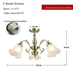 Lustre à LED avec abat-jour en fleurs