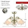 Lustre à LED avec abat-jour en fleurs