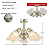 Lustre à LED avec abat-jour en fleurs