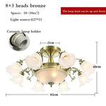 Lustre à LED avec abat-jour en fleurs