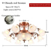 Lustre à LED avec abat-jour en fleurs