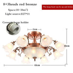 Lustre à LED avec abat-jour en fleurs