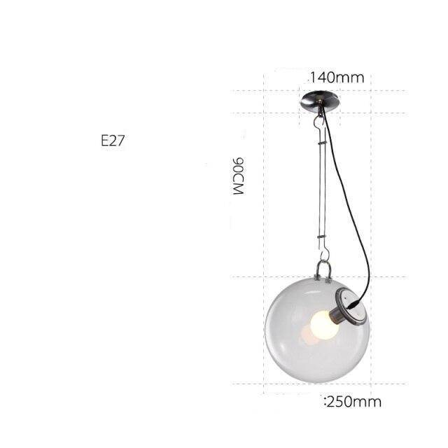 Suspension design LED sphère en verre Octave