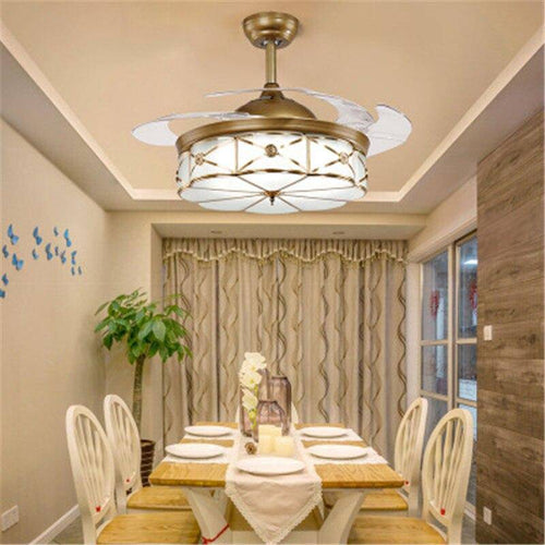 pendant light LED backlight in gold metal and lampshade Copper