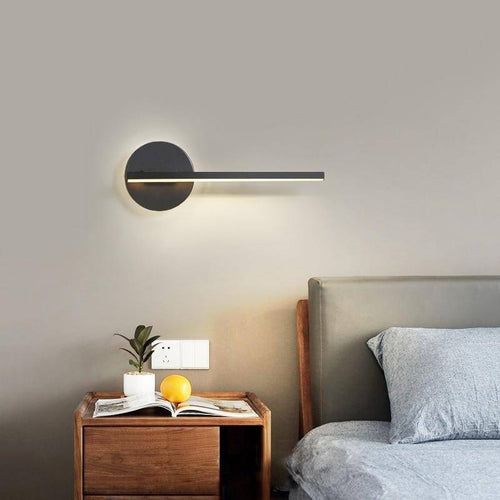 Lámpara de pared design con base circular de metal y tubo de luz Sconce