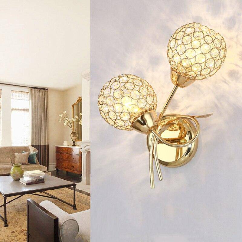 wall lamp LED wall design with double lampshade crystal glass Retro