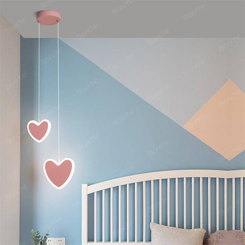 pendant light pink or white LED with different shapes for children