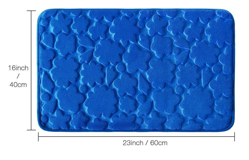 Coloured rectangle bath mat with embossed figure Comfortable
