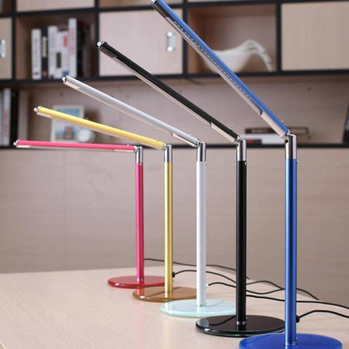 Modern LED desk lamp in coloured metal