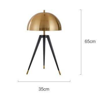 Floor lamp design LED tripod black with lampshade gold Mushroom