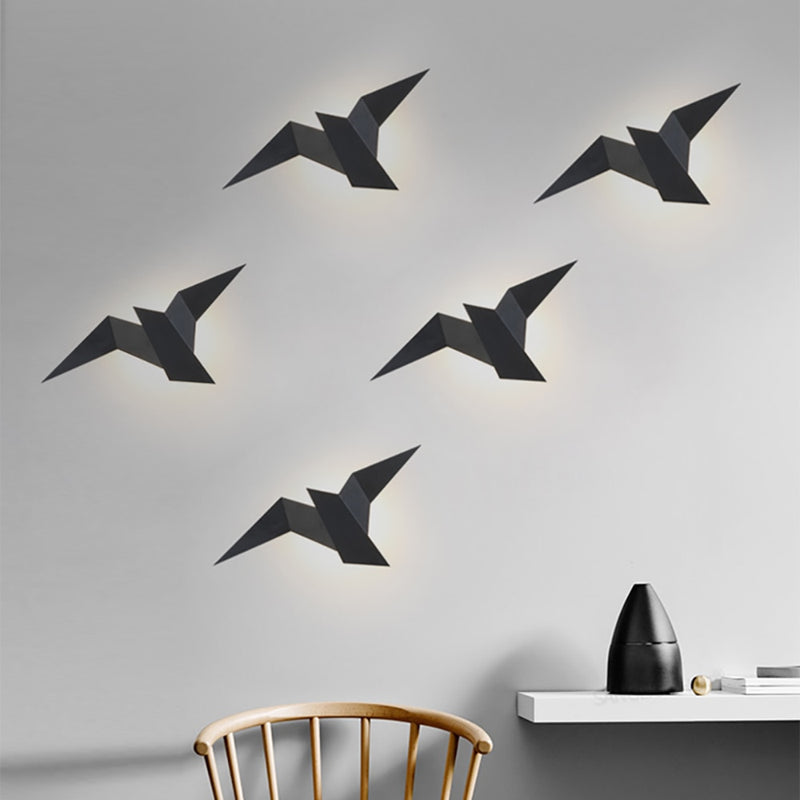 Aplique LED moderno Naila con forma de pájaro de origami