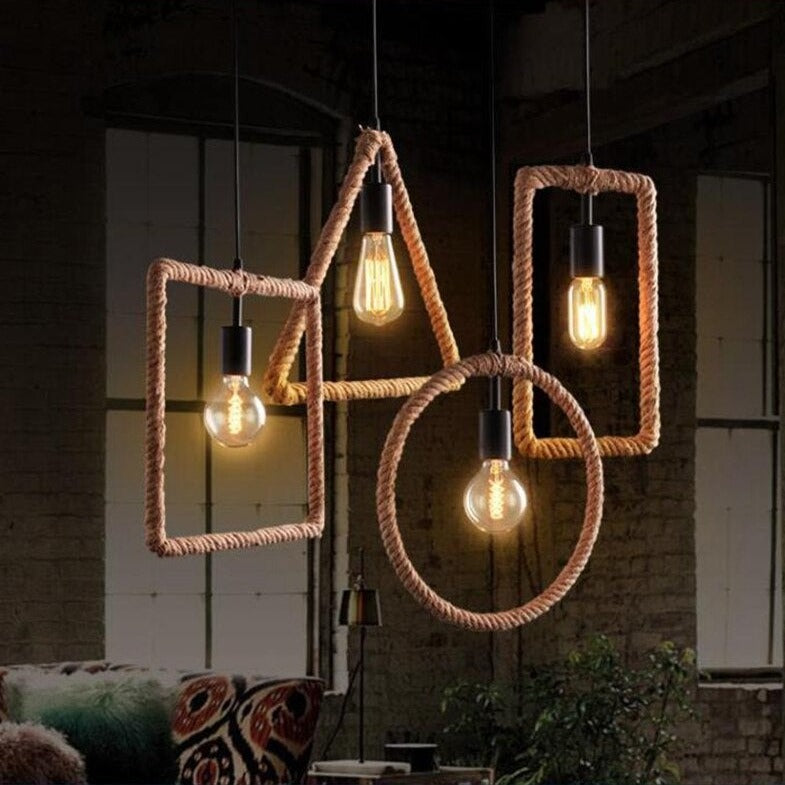 Lámpara de suspensión LED moderno en cuerda geométrica Hendese