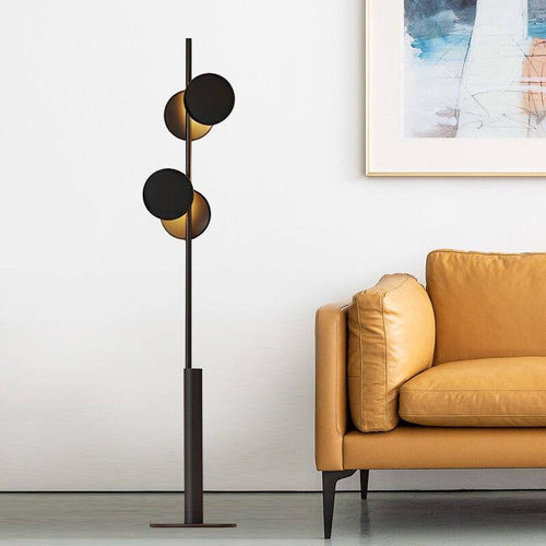 Floor lamp modern metal LED design with circular shapes