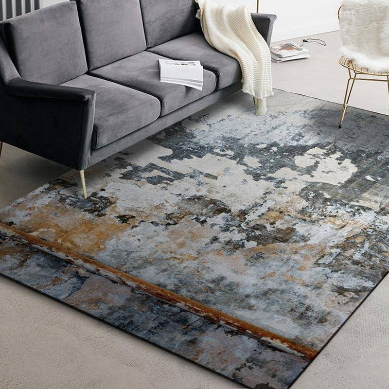 Modern rectangle rug in industrial style Maja A
