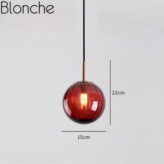 Suspension design LED en verre coloré Decor
